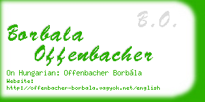 borbala offenbacher business card