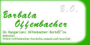 borbala offenbacher business card